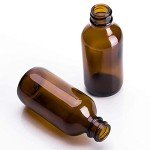 30 Pack Amber Glass Dropper Bottles, 2 oz