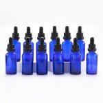 YIZHAO 1oz Blue Glass Dropper Bottles - 12 Pack