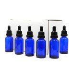 YIZHAO 1oz Blue Glass Dropper Bottles - 12 Pack