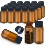 100 Brown Glass Vials with Screw Caps - 10ml