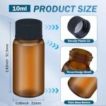 100 Brown Glass Vials with Screw Caps - 10ml