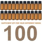 100 Brown Glass Vials with Screw Caps - 10ml
