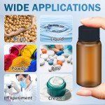 100 Brown Glass Vials with Screw Caps - 10ml
