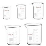 Stonylab Borosilicate Glass Beaker Set, 5 Sizes