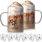 Chemistry Glass Beaker Mugs with Handle - 6 Pack