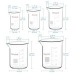 Stonylab Borosilicate Glass Beaker Set, 5 Sizes