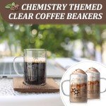 Chemistry Glass Beaker Mugs with Handle - 6 Pack