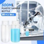 20 Pcs Wide Mouth 16oz Plastic Sample Bottles