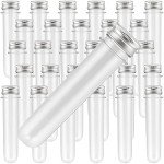 60 Pack Clear Plastic Test Tubes with Caps