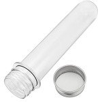 60 Pack Clear Plastic Test Tubes with Caps