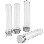 60 Pack Clear Plastic Test Tubes with Caps