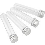 60 Pack Clear Plastic Test Tubes with Caps