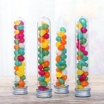 60 Pack Clear Plastic Test Tubes with Caps
