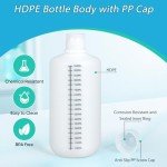 Narrow Mouth HDPE Plastic Bottles with Caps - 32oz