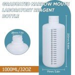 Narrow Mouth HDPE Plastic Bottles with Caps - 32oz