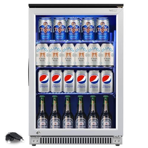 Weili 20" Beverage Refrigerator with Lock and Glass Door