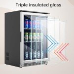 Weili 20" Beverage Refrigerator with Lock and Glass Door