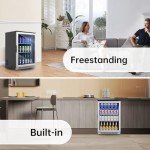 Weili 20" Beverage Refrigerator with Lock and Glass Door