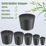 Black Rubber Stoppers, 18 Pack - Versatile Sealing Plugs