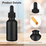 100 Pack Black 1oz Glass Dropper Bottles