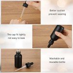 100 Pack Black 1oz Glass Dropper Bottles