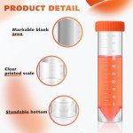 200 Pcs 50ml Self-Standing Centrifuge Tubes