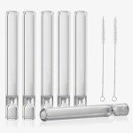 4-Inch Glass Tube Stem with 2 Cleaning Brushes