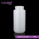 Labvida 1000ml Wide Mouth Plastic Reagent Bottles (2pcs)