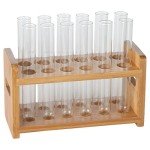 Bamboo Test Tube Holder Rack for 12 Tubes