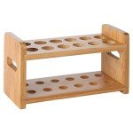 Bamboo Test Tube Holder Rack for 12 Tubes