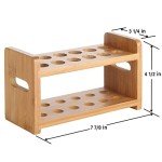 Bamboo Test Tube Holder Rack for 12 Tubes