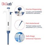 Okulab Adjustable Single-Channel Pipette 100-1000μl