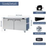 60" Commercial Undercounter Freezer with Fan Cooling