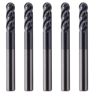 High Performance 5pcs Solid Carbide Ball Nose Mills