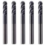 High Performance 5pcs Solid Carbide Ball Nose Mills