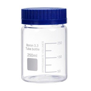 3-Pack 250 mL Wide Mouth Borosilicate Lab Bottles