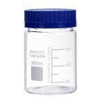 3-Pack 250 mL Wide Mouth Borosilicate Lab Bottles