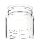 3-Pack 250 mL Wide Mouth Borosilicate Lab Bottles