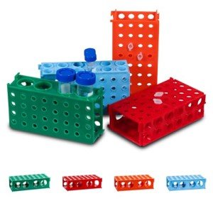 Colorful 4-Way Tube Rack for Lab Use