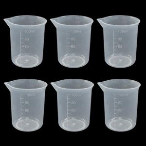 Waziaqoc 6 Pack 100ml Plastic Graduated Beakers