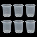 Waziaqoc 6 Pack 100ml Plastic Graduated Beakers