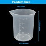 Waziaqoc 6 Pack 100ml Plastic Graduated Beakers