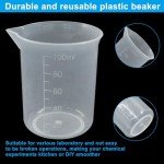 Waziaqoc 6 Pack 100ml Plastic Graduated Beakers