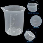 Waziaqoc 6 Pack 100ml Plastic Graduated Beakers