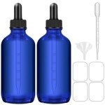 Blue Dropper Bottles, 4oz Tincture Set - 2-Pack