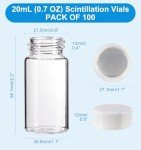 20ml Borosilicate Scintillation Vials - 100 Pack