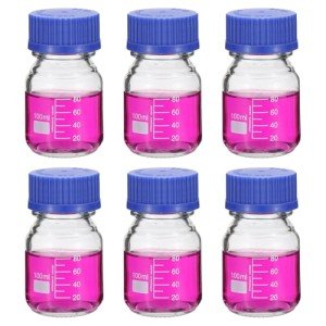 6 Pack 100ml Borosilicate Glass Storage Bottles