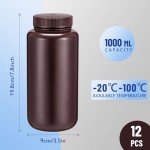 Kritkin 12 Pack 33.8 oz Wide Mouth Amber Bottles