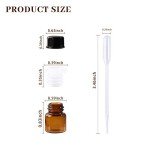 50 Pack 1ml Mini Amber Glass Bottles Set