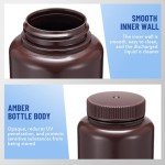 Kritkin 12 Pack 33.8 oz Wide Mouth Amber Bottles